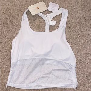Fabletics White Crop Tank Size M